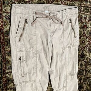 LOFT Cargo Pants with Elastic Ankle in Light Tan Size 6